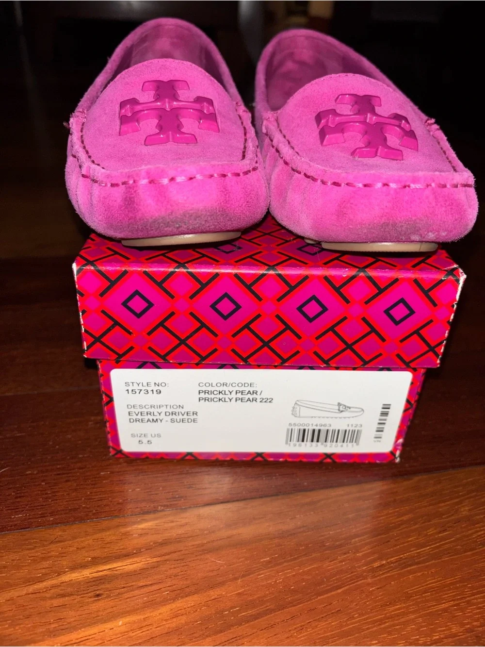 Tory Burch Hot Pink Suede Driving Loafers